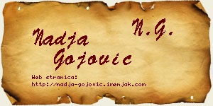 Nadja Gojović vizit kartica